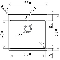 Zlewozmywak Pyramis ASTRIS 55x51 1B FM 101041701